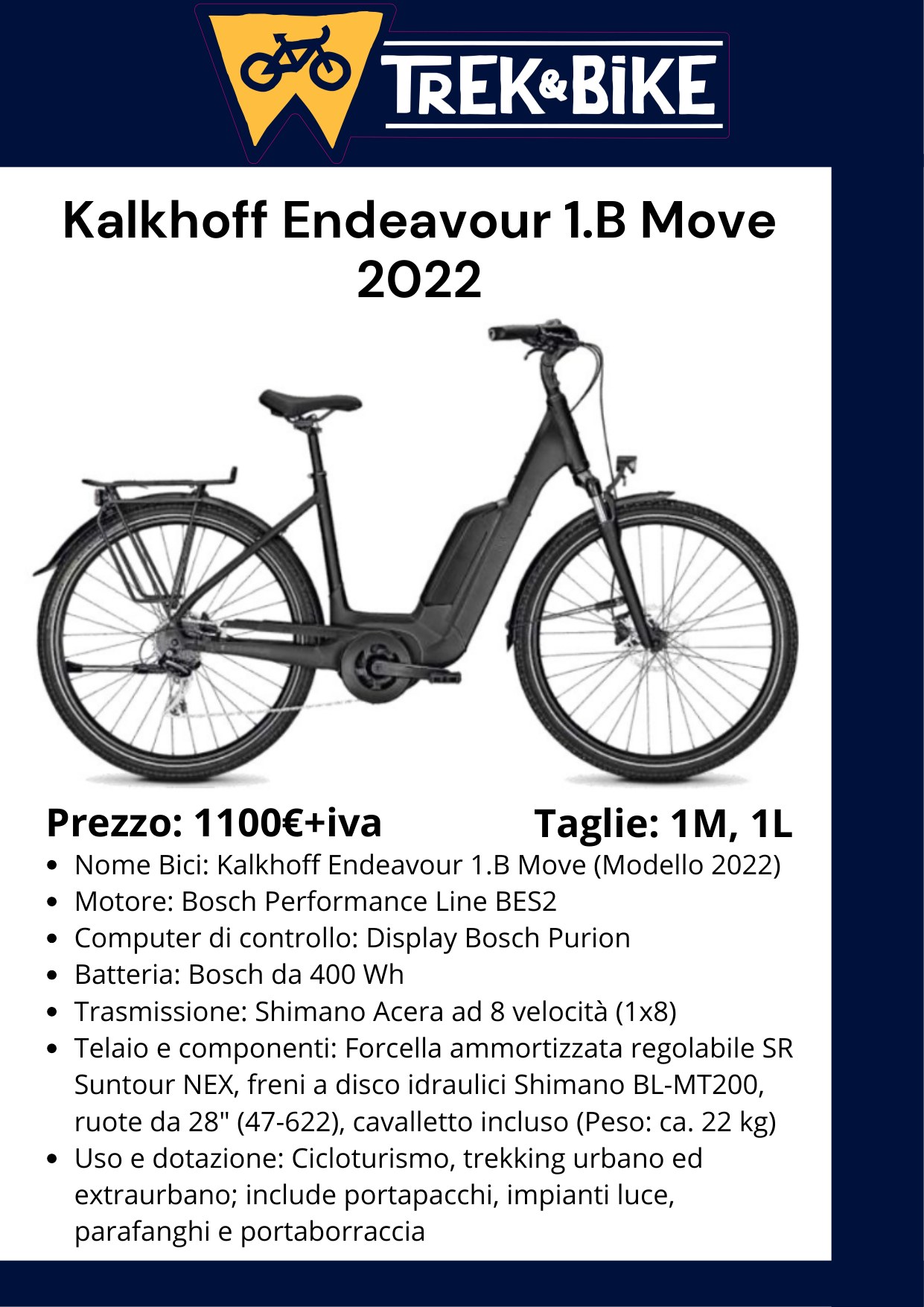 Kalkhoff Endeavour 1.B Move 2022 - volantino Trentino WILD