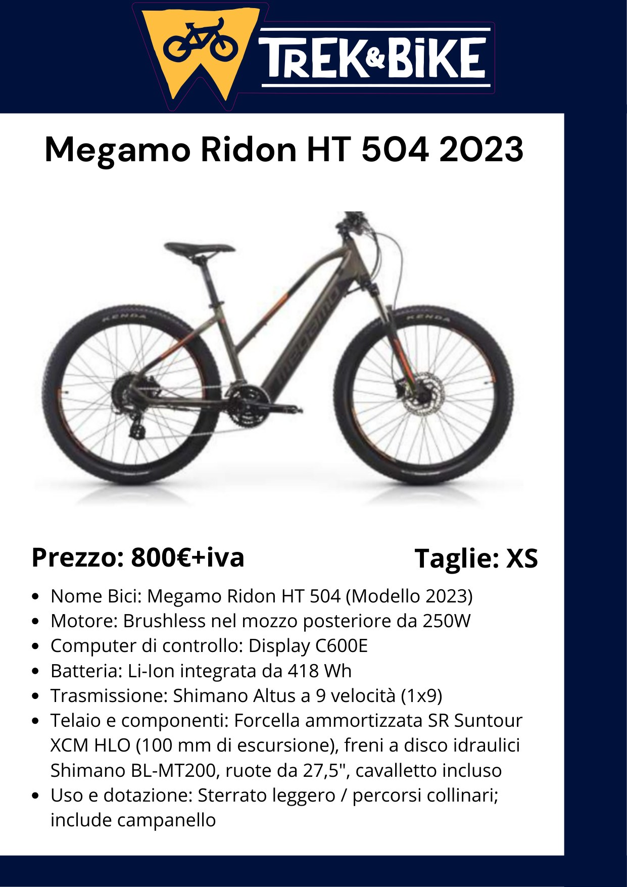 Megamo Ridon HT 504 2023 - volantino Trentino WILD
