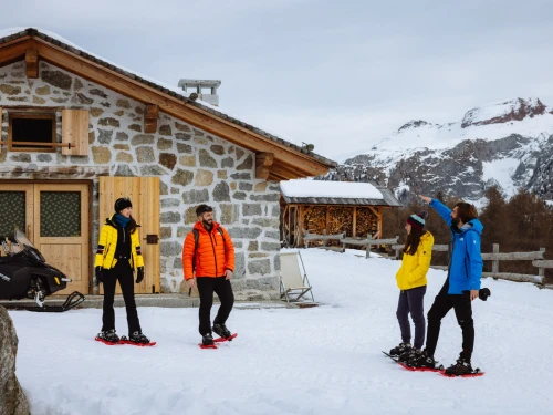 Snowshoeing at Malga Vaglianella - Dolomites 